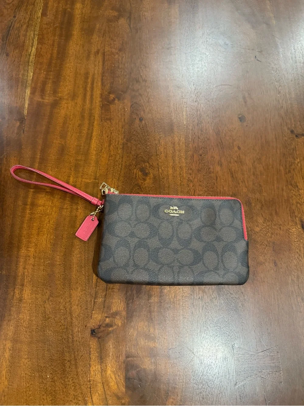 Coach Signature Double Zip Wallet Wristlet